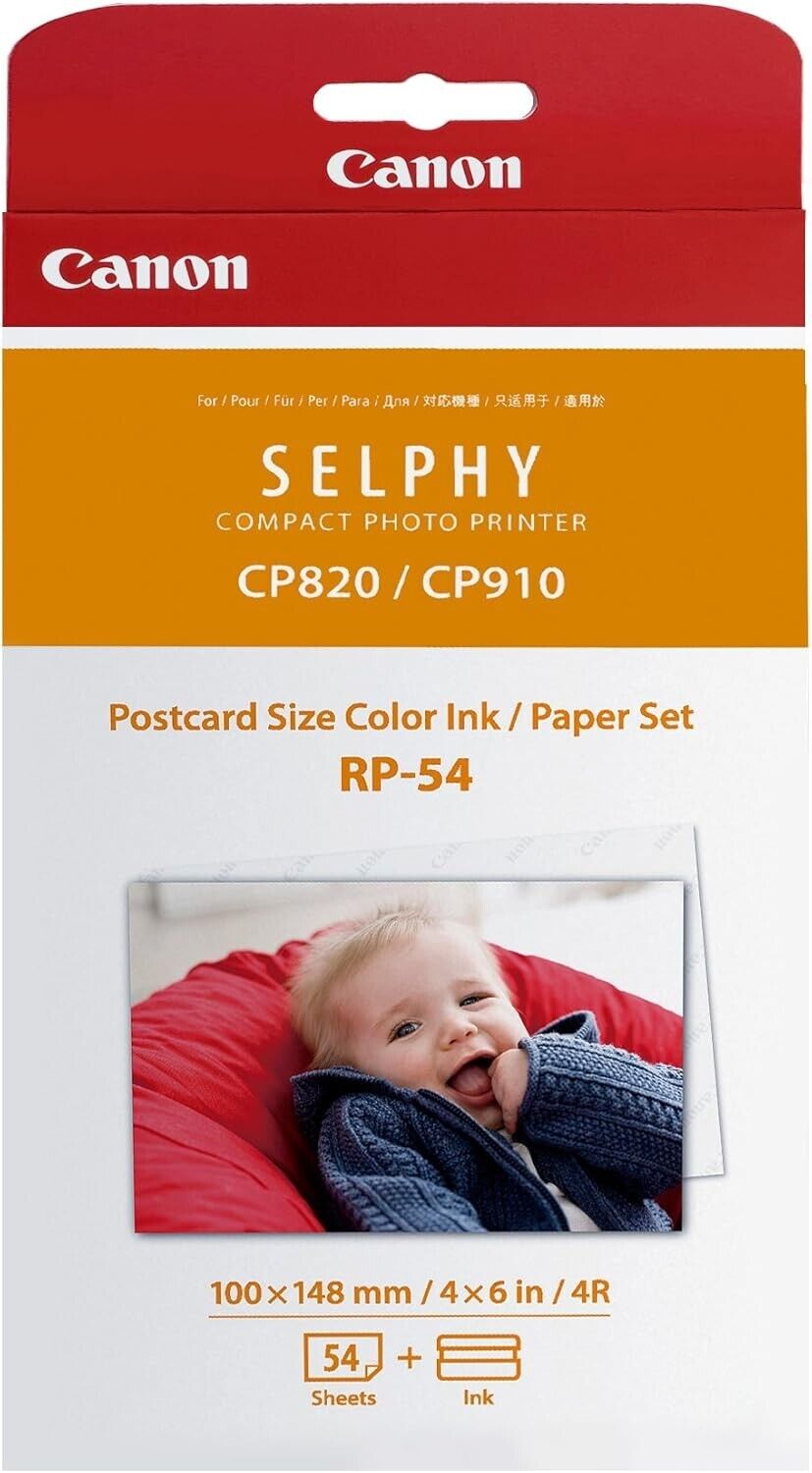 Canon 8567B001 RP-54 High-Capacity Color Ink/Paper Set for SELPHY CP910 Printer