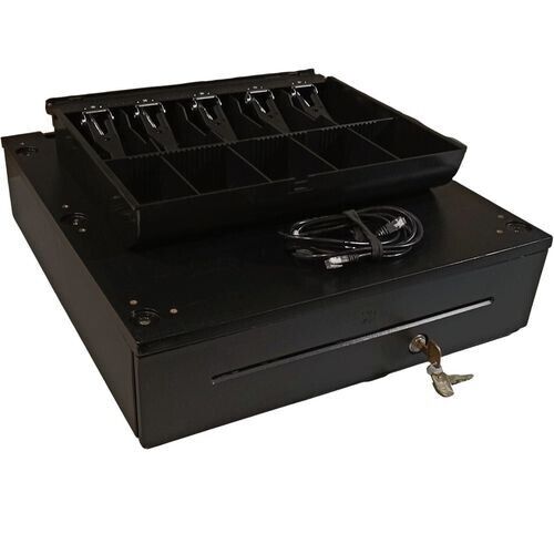 NCR 2171-2900-9090 NCR Full Size Cash Drawer, 24V, Black, No Till, 3-position lo
