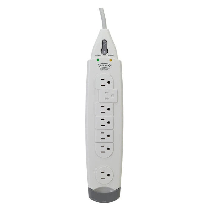 Belkin F9H710-06 6Ft Corded 7 Outlets SurgeMaster 1045J Power Protector White