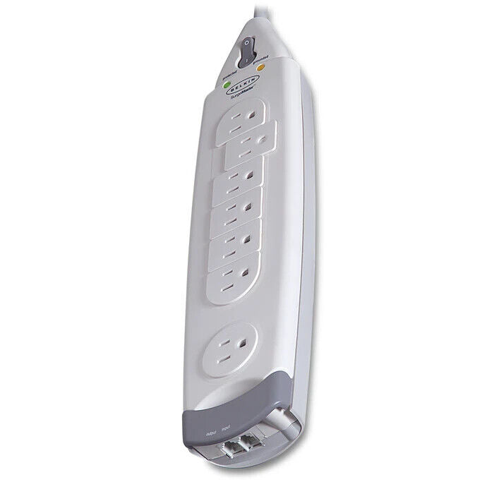 Belkin F9H710-06 6Ft Corded 7 Outlets SurgeMaster 1045J Power Protector White