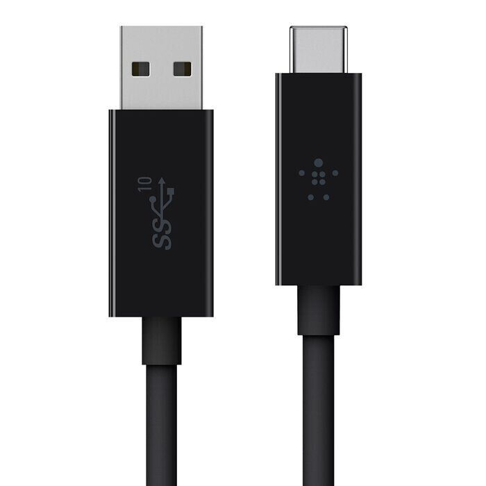 Belkin F2CU029BT1M-BLK 3.3Ft USB-A 3.1 to USB-C 3A Data Charging Cable Black