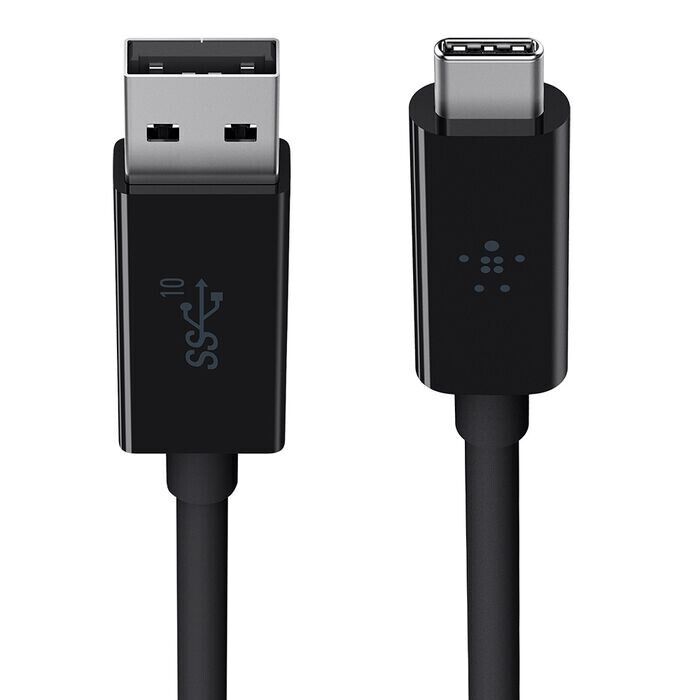 Belkin F2CU029BT1M-BLK 3.3Ft USB-A 3.1 to USB-C 3A Data Charging Cable Black