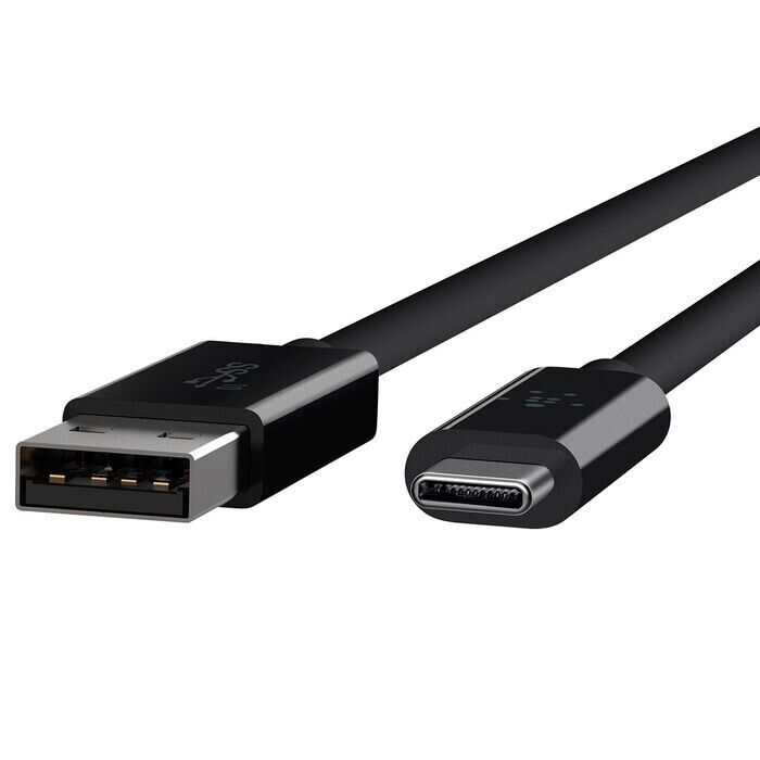 Belkin F2CU029BT1M-BLK 3.3Ft USB-A 3.1 to USB-C 3A Data Charging Cable Black