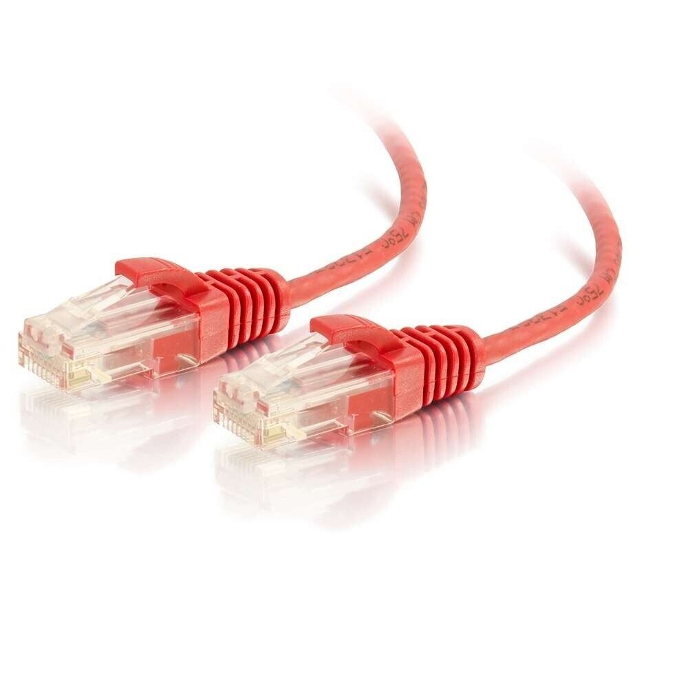 C2G 01168 7Ft (84") CAT6 Snagless Slim RJ45 Ethernet Network Cable UTP Red