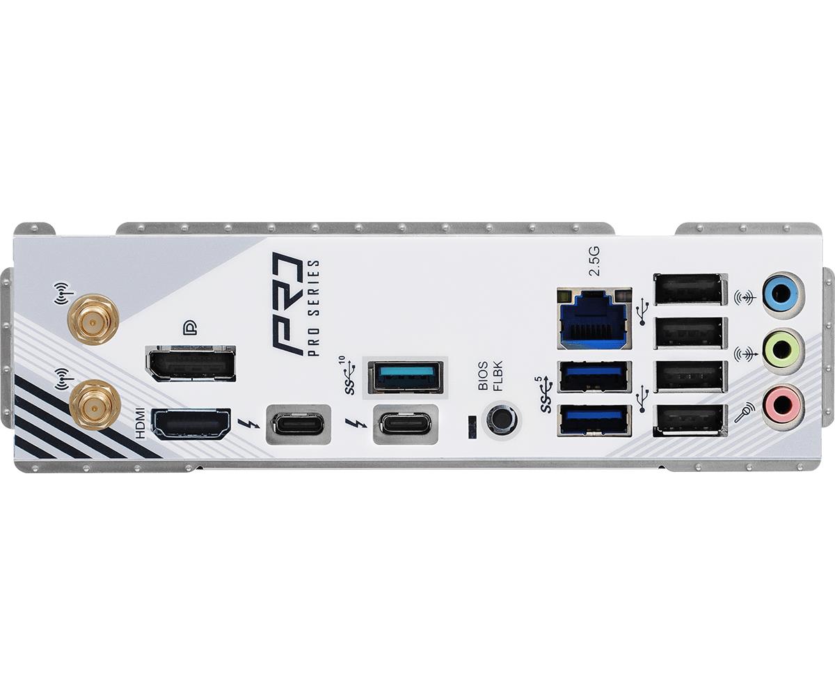 ASRock Z890 PRO RS WIFI MB Intel Core LGA1851 DDR5 2.5 LAN HDMI DP M.2 RAID ATX