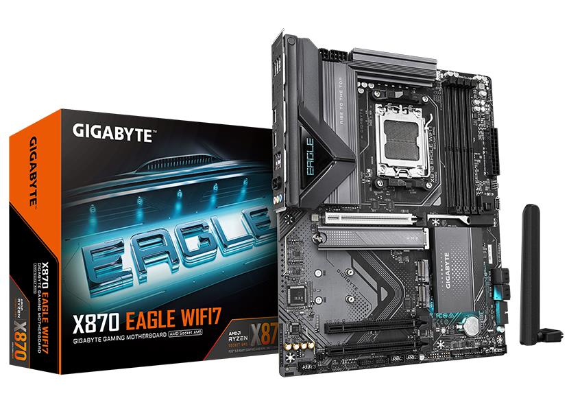 Gigabyte X870 EAGLE WIFI7 MB AMD AM5 4-DDR5 M.2 SATA Radeon HDI- 2.5Gbe-LAN ATX