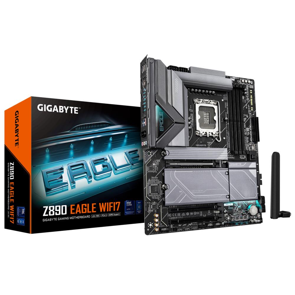 Gigabyte Z890 EAGLE WIFI7 MB LGA1851 4xDDR5 M.2 SATA RAID DP USB4 2,5Gbe-LAN ATX