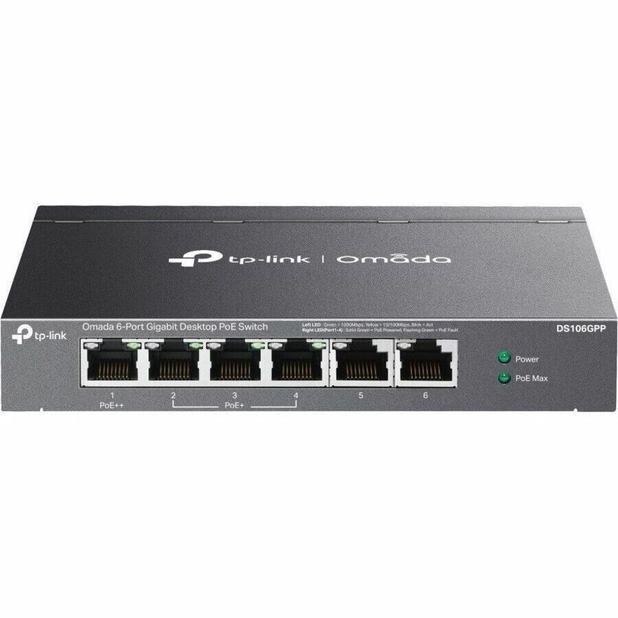 TP-Link DS106GPP Omada 6-Port Gigabit Desktop Switch with 3-Port PoE+ and 1-Port