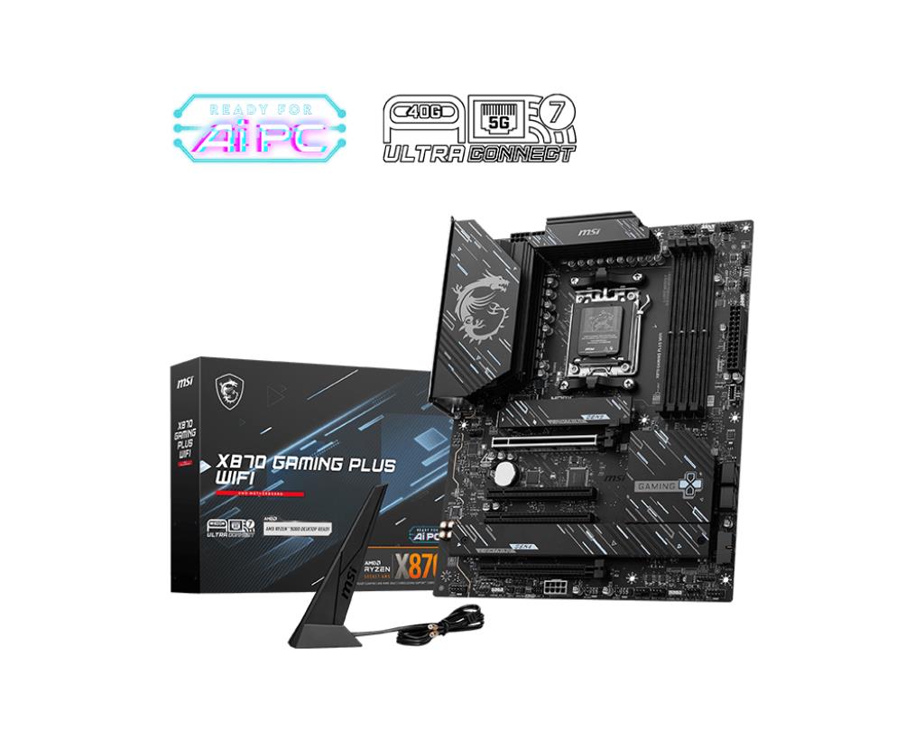 MSI X870GAMINGPLUSWIFI MB AMD X870 Ryzen AM5 4xDDR5 HDI- DP M.2 RAID 5Gbe WiFi7