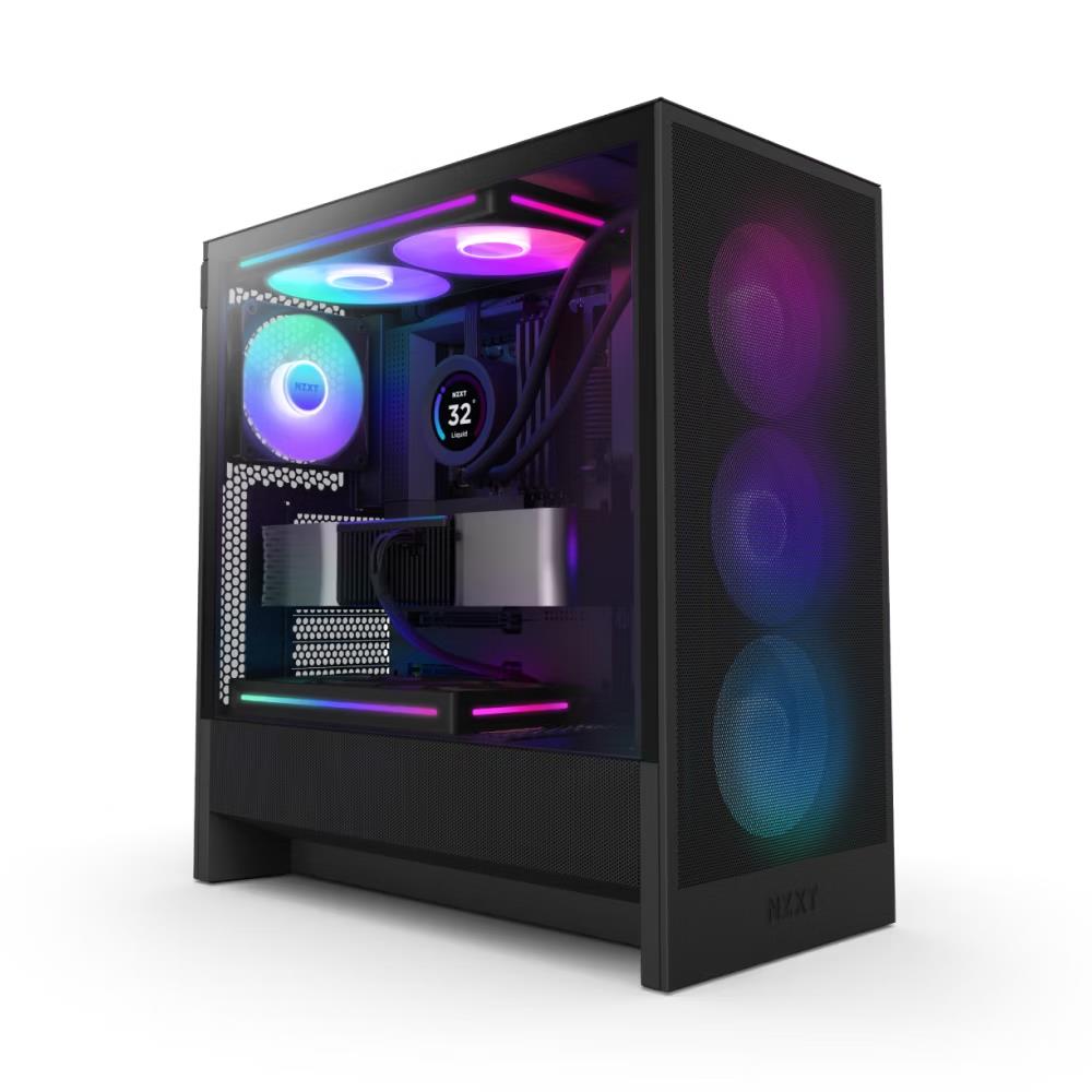 NZXT CC-H52FB-R1 H5 Flow Compact Mid-Tower ATX GPU Cool RGB Airflow Case Black