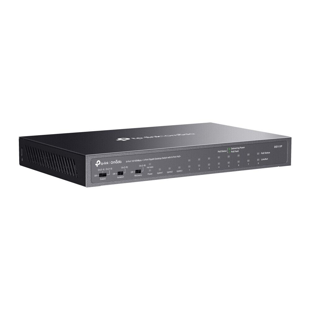 TP-Link DS111P Omaha 8x 100Mbps 3x Gbps Unmanaged Desktop Switch w 8 Port PoE+