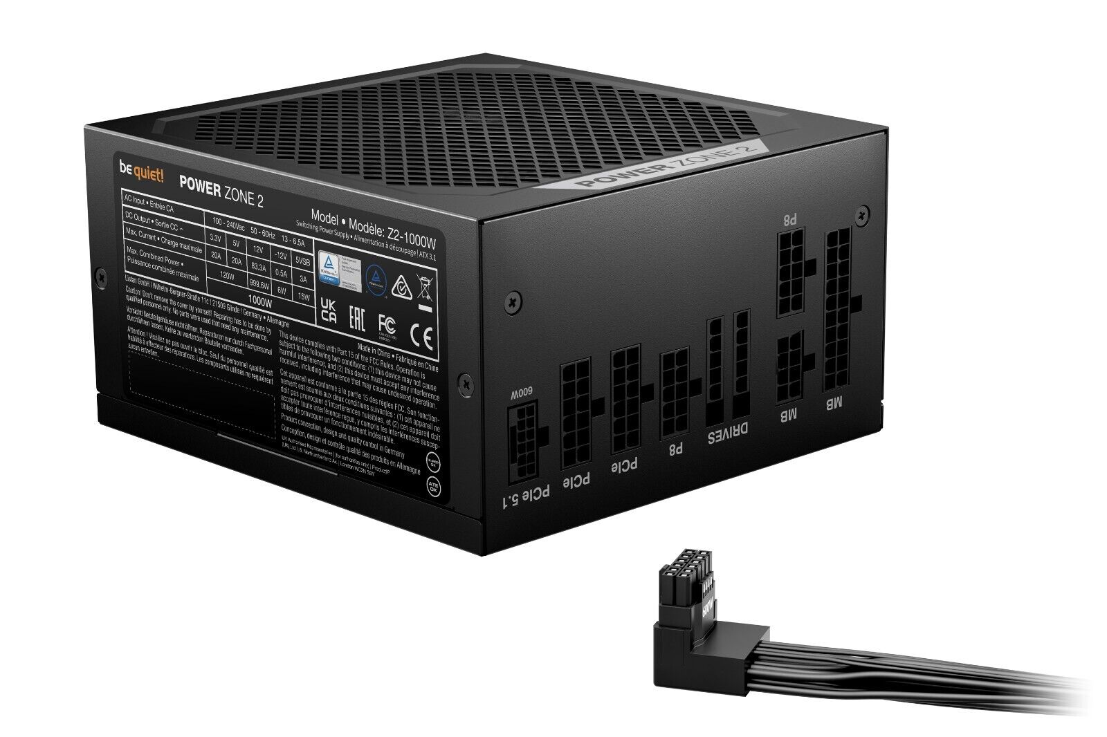 be quiet! BP008US POWER-ZONE 2 1000W 80+ Platinum Modular PSU Power Supply Black