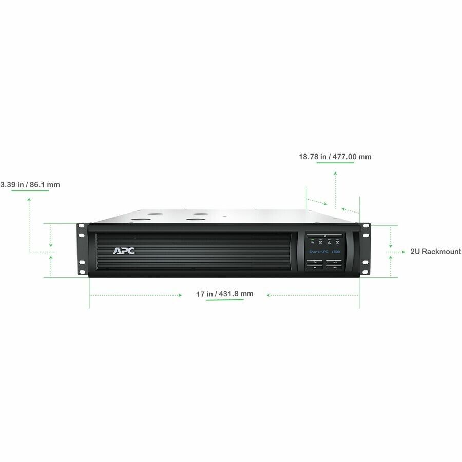 APC SMT1500RM2UC Smart UPS 2U SmartConnect+Slot 6x Outlets 1440VA 1000W 680J AVR