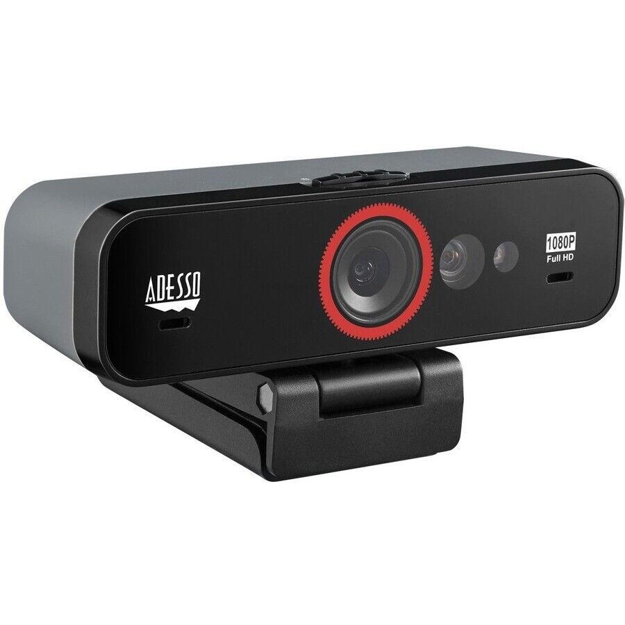 Adesso CybertrackF1 2.1-MPG HD 1920x1080 30FPS WebCam USB Tripod Clip Pan Tilt