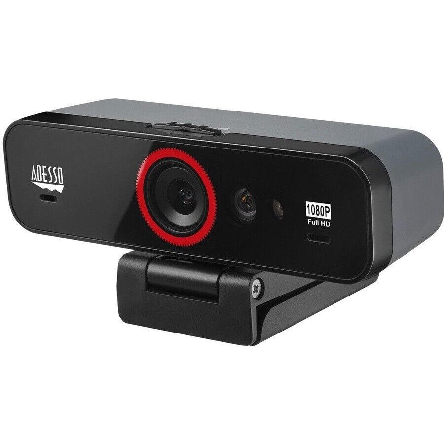 Adesso CybertrackF1 2.1-MPG HD 1920x1080 30FPS WebCam USB Tripod Clip Pan Tilt