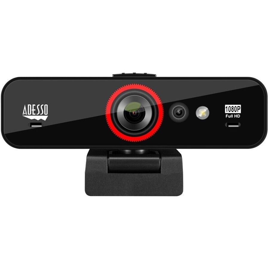 Adesso CybertrackF1 2.1-MPG HD 1920x1080 30FPS WebCam USB Tripod Clip Pan Tilt