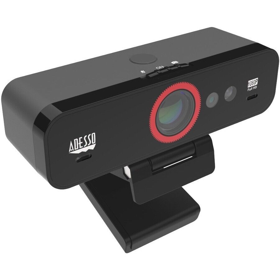 Adesso CybertrackF1 2.1-MPG HD 1920x1080 30FPS WebCam USB Tripod Clip Pan Tilt