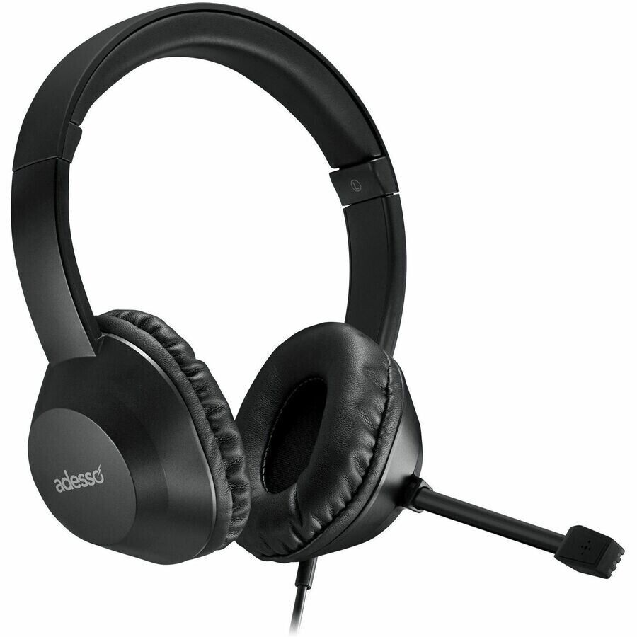 Adesso Xtream P7 USB-A/C Stereo Headset AI Controls Omni Boom Microphone Black