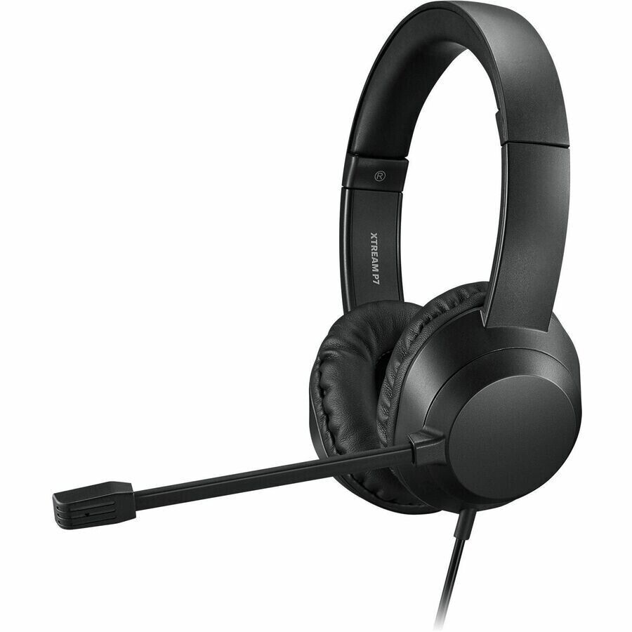 Adesso Xtream P7 USB-A/C Stereo Headset AI Controls Omni Boom Microphone Black