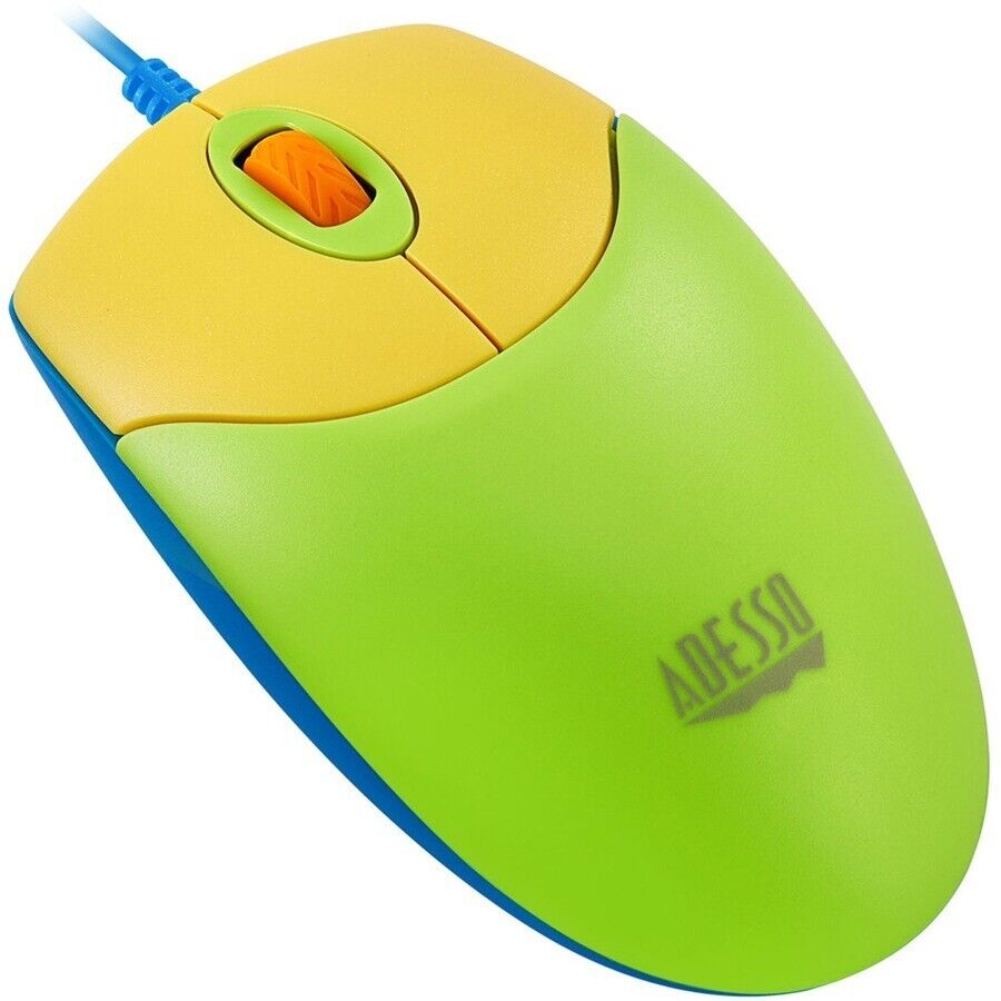 Adesso AKB-132DB 104-Key KIDS Keyboard Mouse USB Combo AntiMicrobial Fluorescent