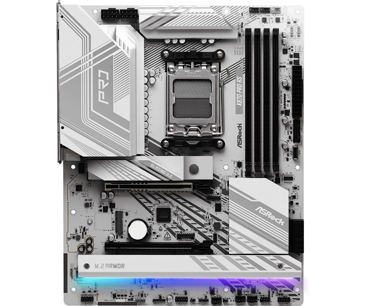 ASRock X870 PRO RS Socket AM5/AMD X870/ DDR5/ SATA3/ USB 4/ M.2/ ATX Motherboard