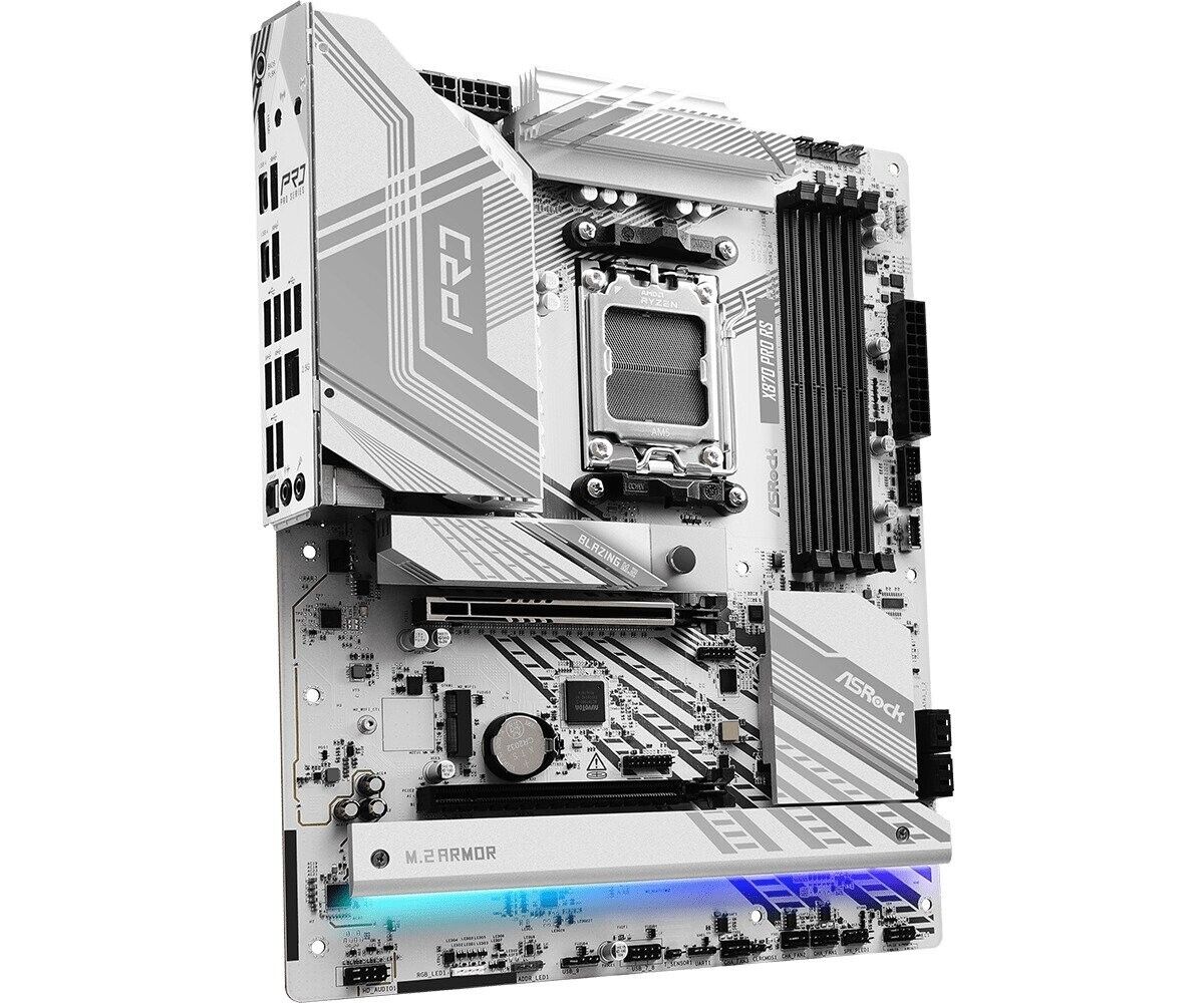 ASRock X870 PRO RS Socket AM5/AMD X870/ DDR5/ SATA3/ USB 4/ M.2/ ATX Motherboard