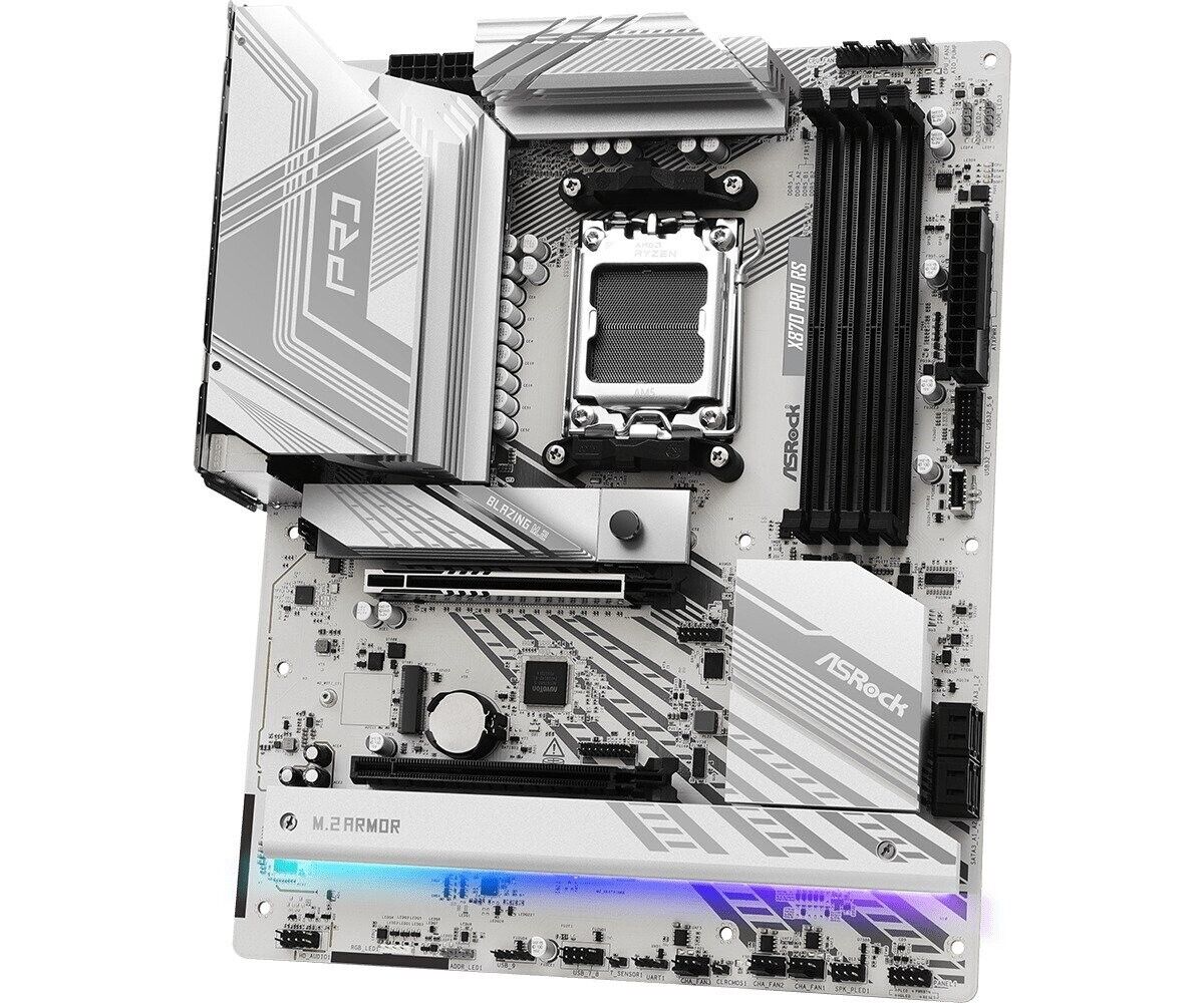 ASRock X870 PRO RS Socket AM5/AMD X870/ DDR5/ SATA3/ USB 4/ M.2/ ATX Motherboard