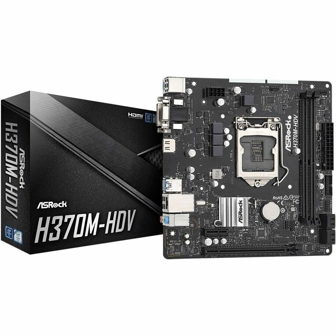 ASRock H370M-HDV Desktop Motherboard - Intel H370 Chipset - Socket H4 LGA-1151