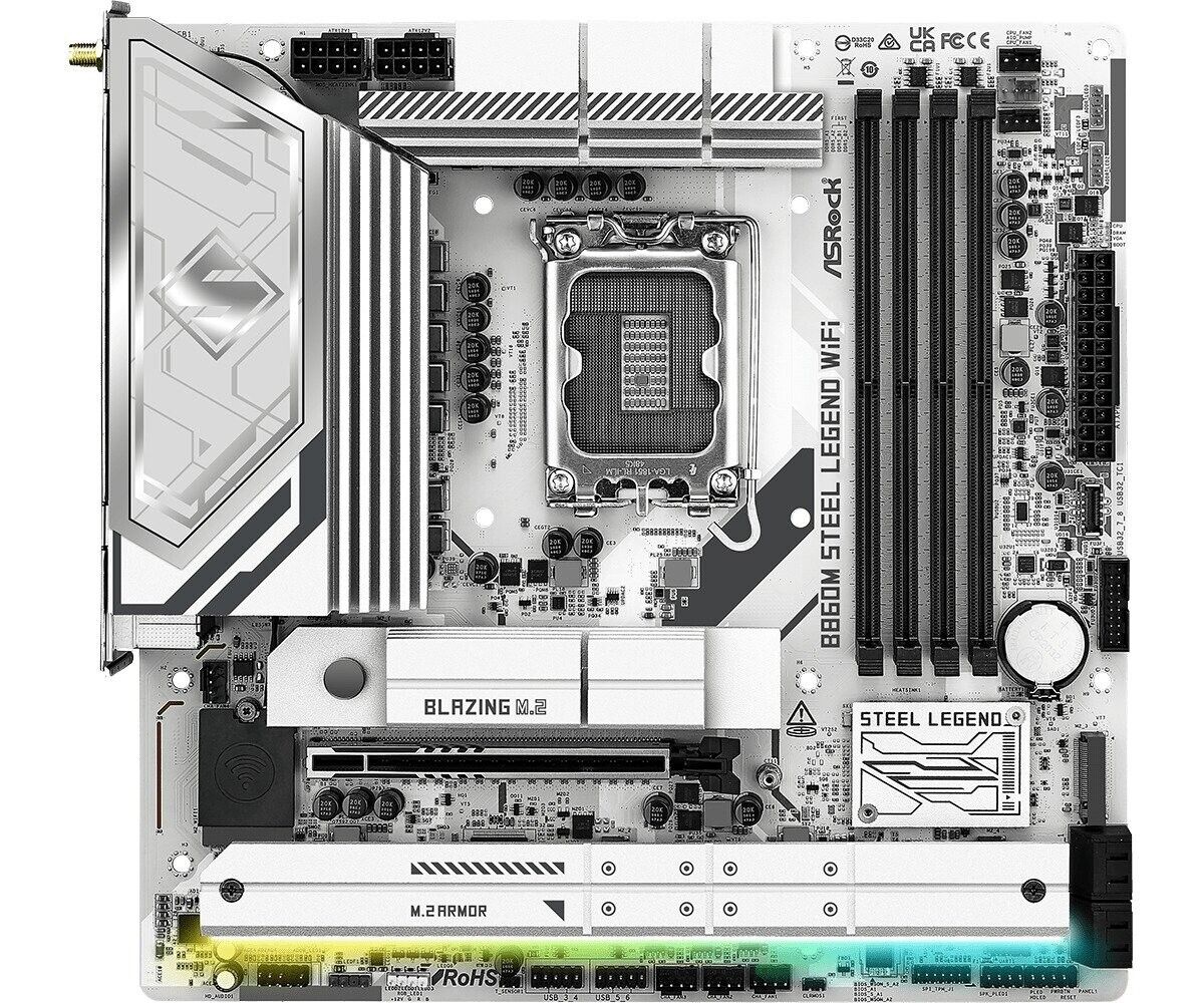 ASRock B860M STEEL LEGEND WIFI 6E Intel B860 LGA1851 Intel Core Ultra Processors