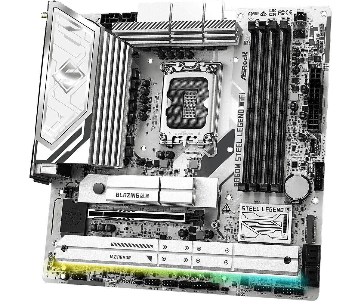 ASRock B860M STEEL LEGEND WIFI 6E Intel B860 LGA1851 Intel Core Ultra Processors