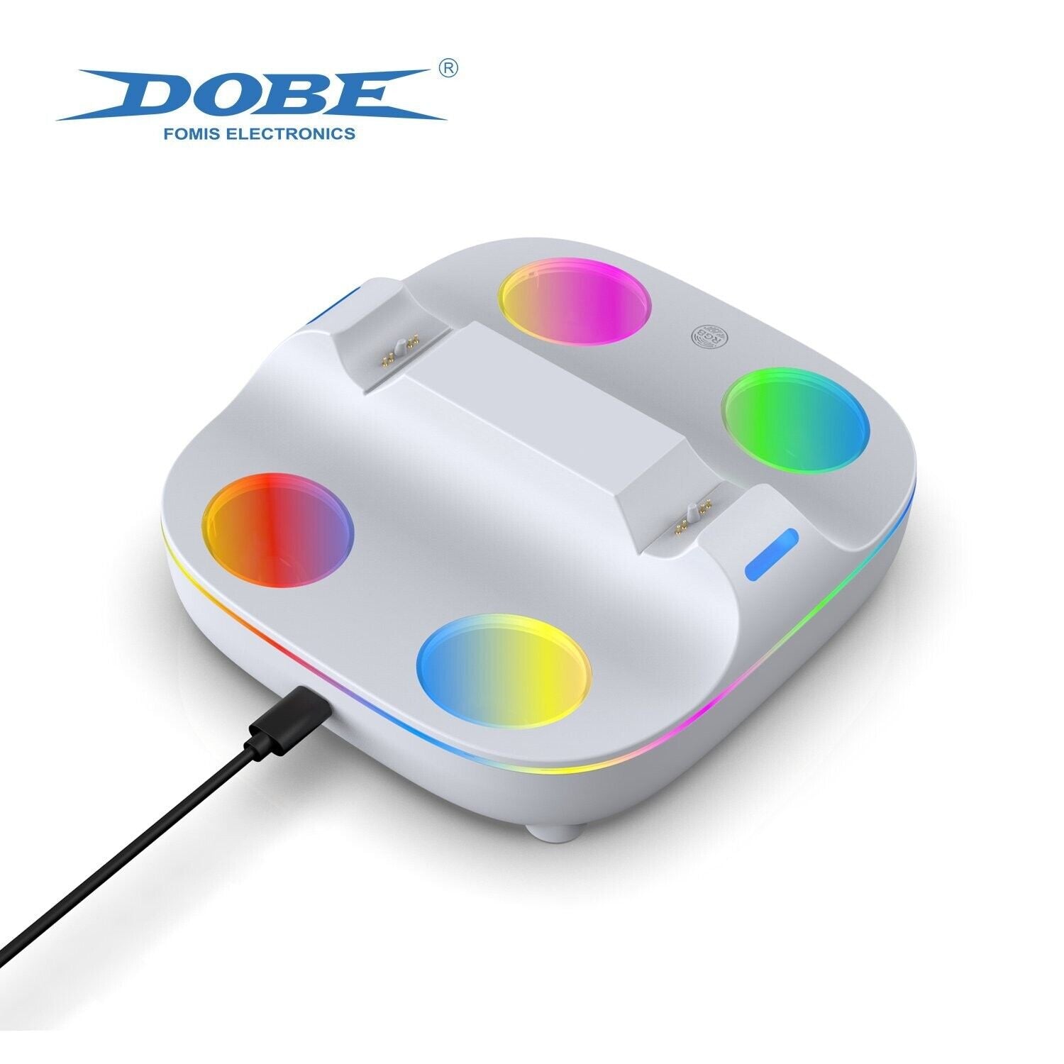 DOBE TP5-35115 WHITE Multi-functional PS5 Charging Dock combined w/ RGB ambient