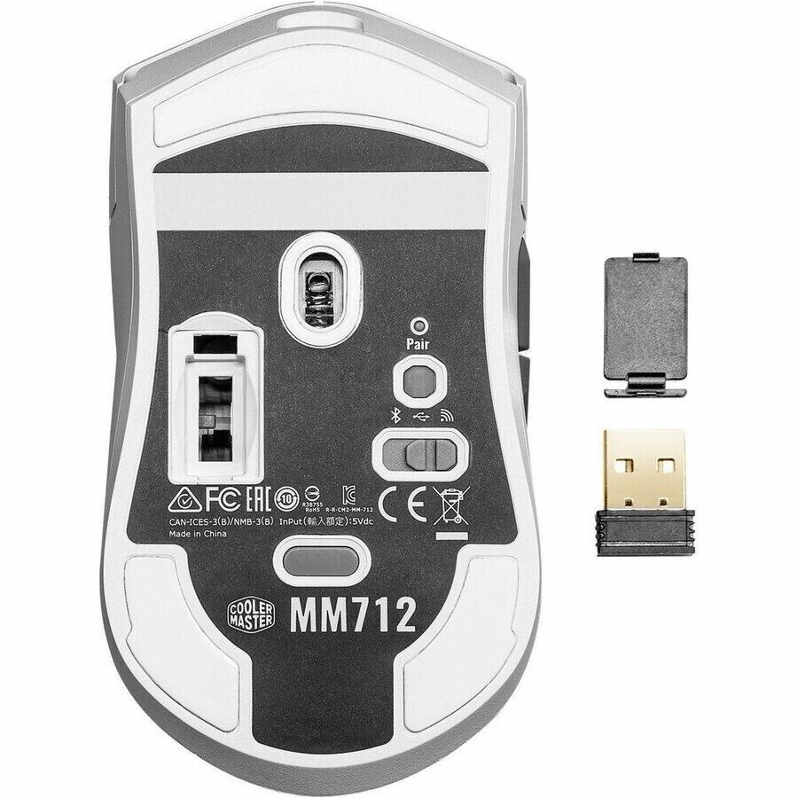 Cooler Master MM-712-WWOH1 MM712 Wireless Bluetooth 19000DPI 6 BTN Mouse White