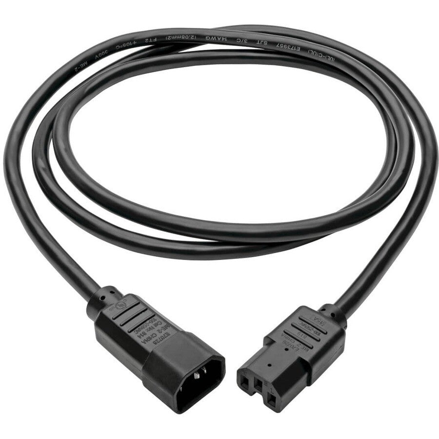 Eaton P018-006 6Ft Power Cord IEC C14 to C15 Heavy Duty 15A 250V 14AWG