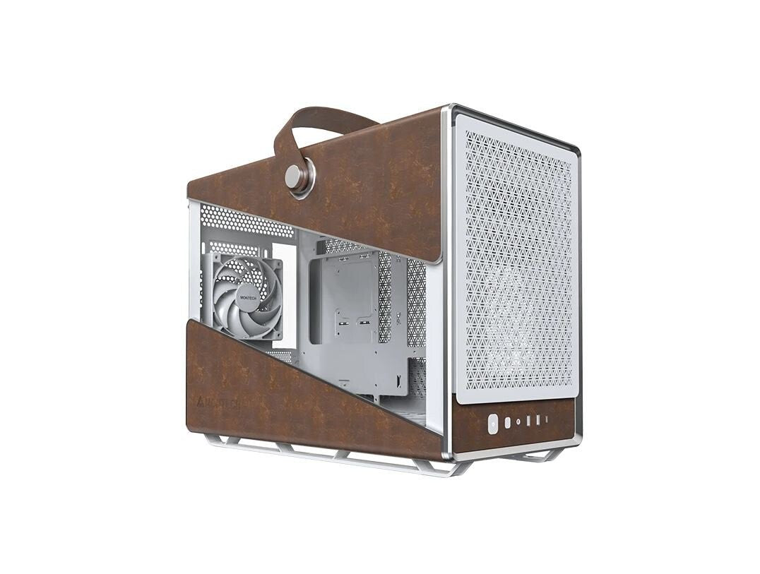 Montech HERITAGE PRO-W Heritage Pro White Tempered Glass/Leather Micro ATX Case