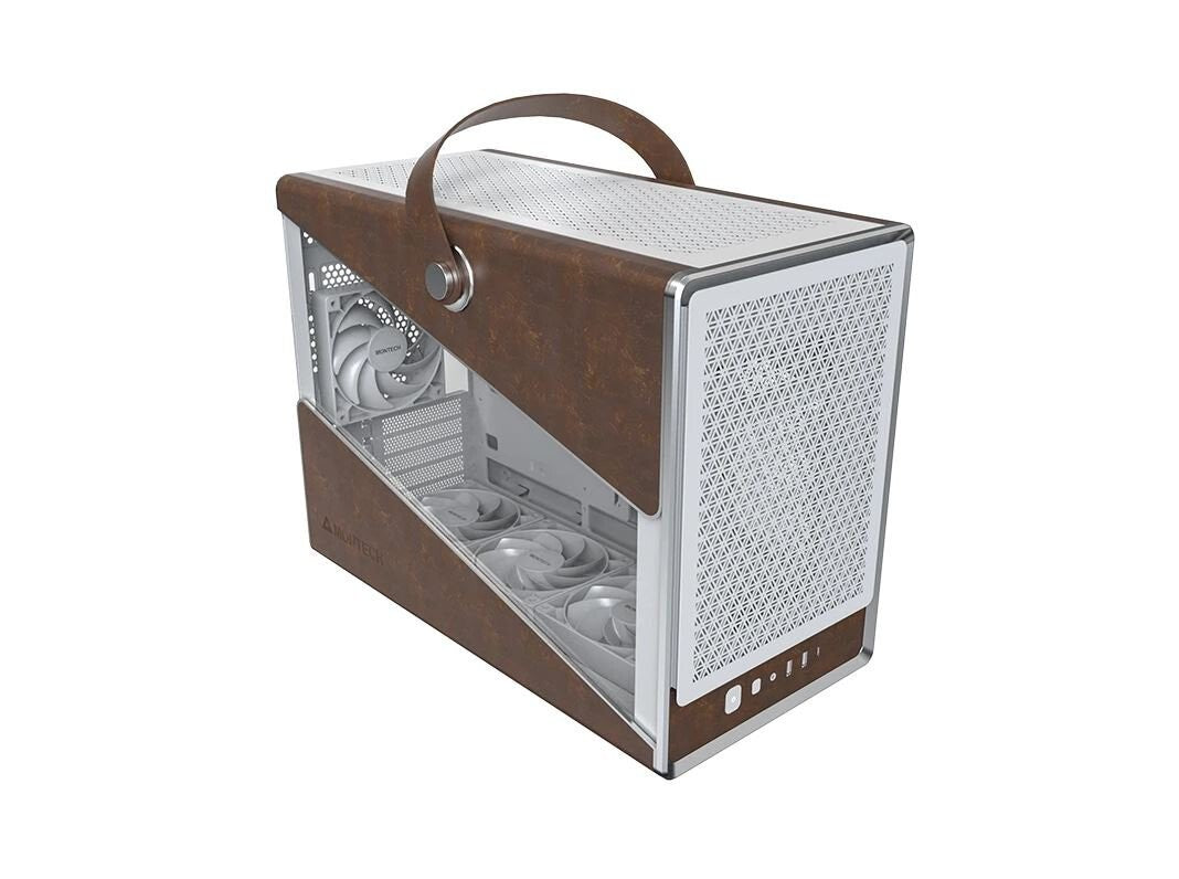 Montech HERITAGE PRO-W Heritage Pro White Tempered Glass/Leather Micro ATX Case