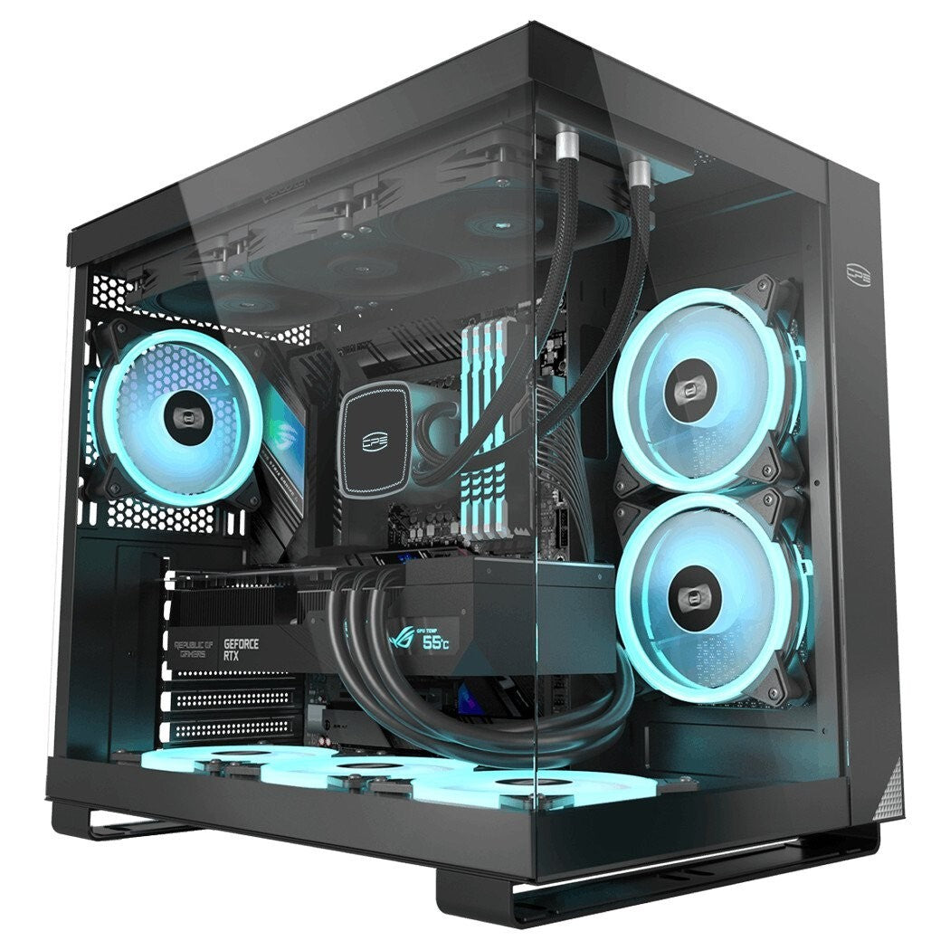PCCOOLER C3T500 ARGB BK CPS PC Case, Dual-Chamber Mid-Tower ATX Case, Desktop