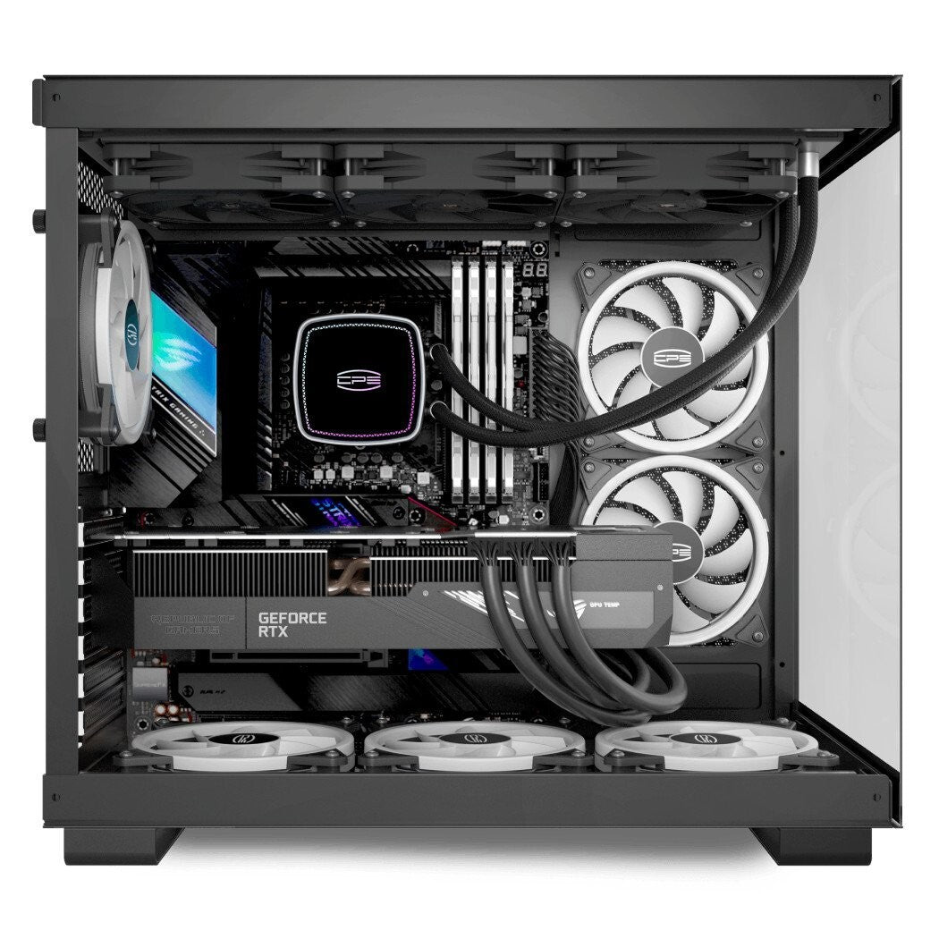 PCCOOLER C3T500 ARGB BK CPS PC Case, Dual-Chamber Mid-Tower ATX Case, Desktop