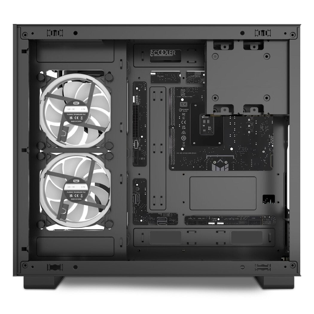 PCCOOLER C3T500 ARGB BK CPS PC Case, Dual-Chamber Mid-Tower ATX Case, Desktop