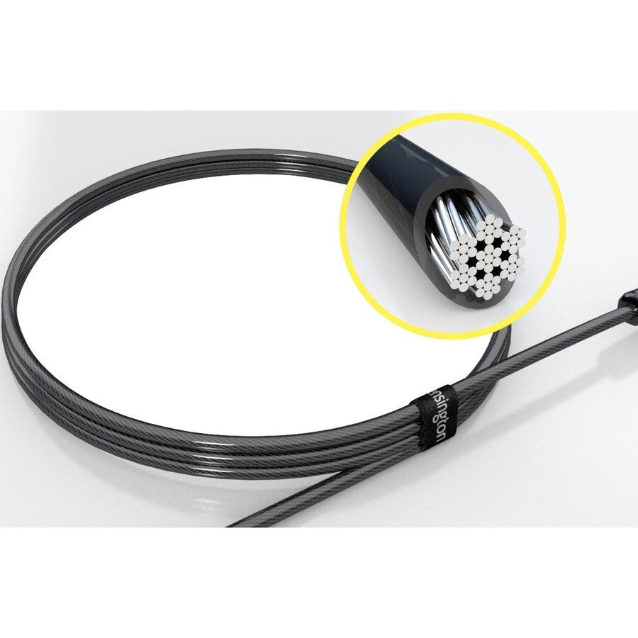 Kensington K64440WW 6Ft N17 Keyed Laptop Lock Carbon Steel UL Black Silver