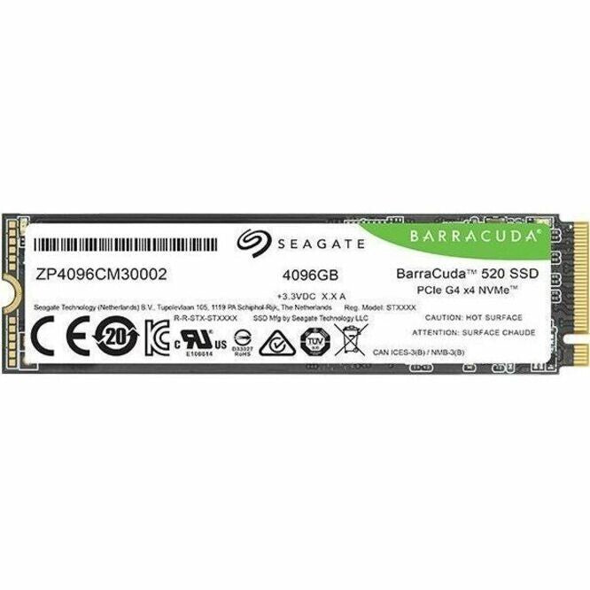 Seagate ZP4096CM3A002 BarraCuda 520 4 TB Solid State Drive - M.2 2280 Internal