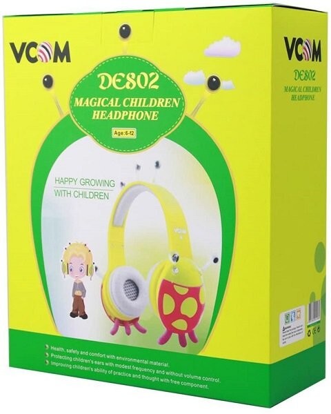 VCOM DE802-Y Wired 3.5mm On-Ear Children Headphone