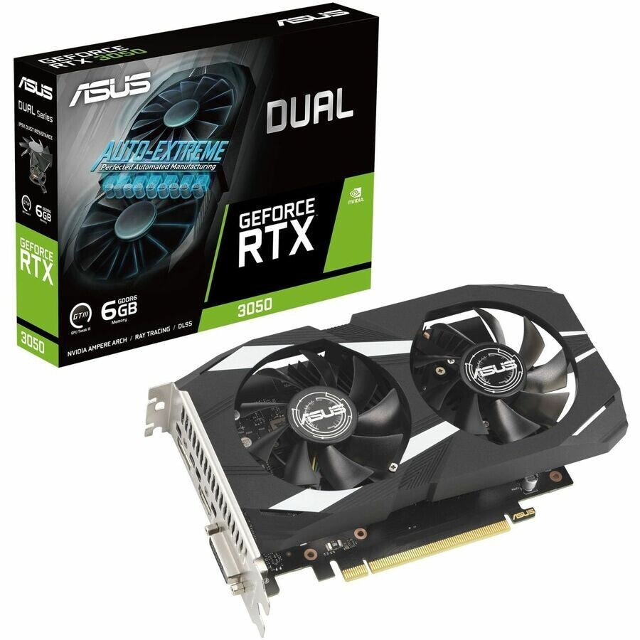 Asus DUAL-RTX3050-6G NVIDIA GeForce RTX 3050 Graphic Card - 6 GB GDDR6 - HDI-