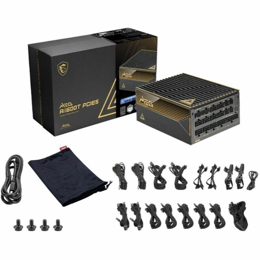 MSI MEGAi1600TPCIE5 1600W MEG 80 Plus Titanium ATX 3.1 135mm Fan Power Supply