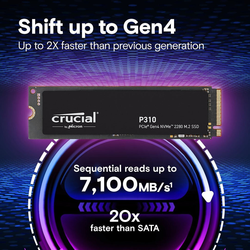 Crucial CT4000P310SSD8 P310 4TB PCIe Gen4 NVMe 2280 M.2 Solid State Drive