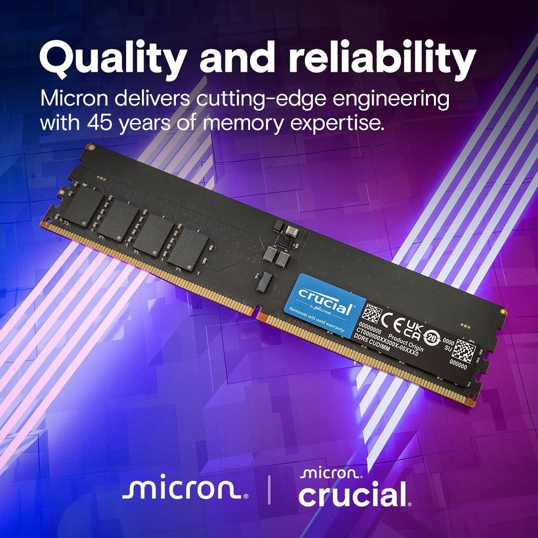 Crucial CT32G64C52CU5 32GB DDR5-6400 CUDIMM Memory - CASLatency: 52