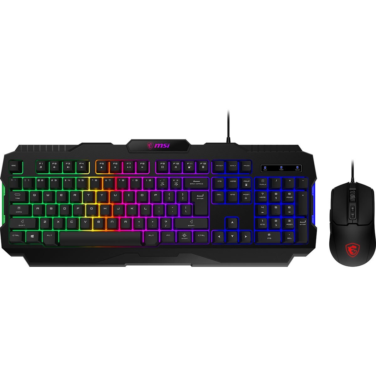 MSI FORGEGK100C GK100 Keyboard Mouse Combo 3 Color Light 7 Buttons Black LED RGB