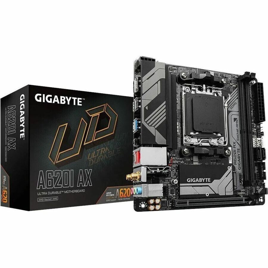 Gigabyte A620I AX Ultra Durable Gaming Desktop Motherboard - AMD A620 Chipset