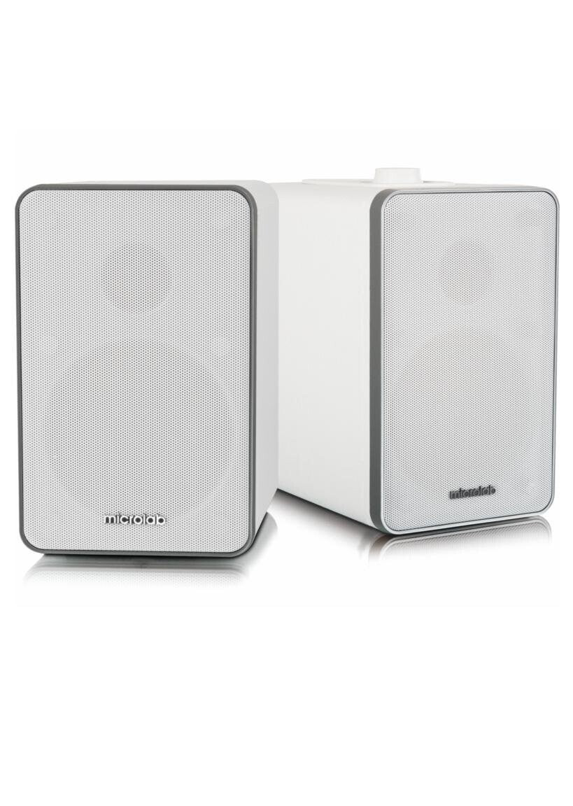 Microlab H21WHITE H21 Wireless Bluetooth Bookshelf Speaker System w/ Versatile