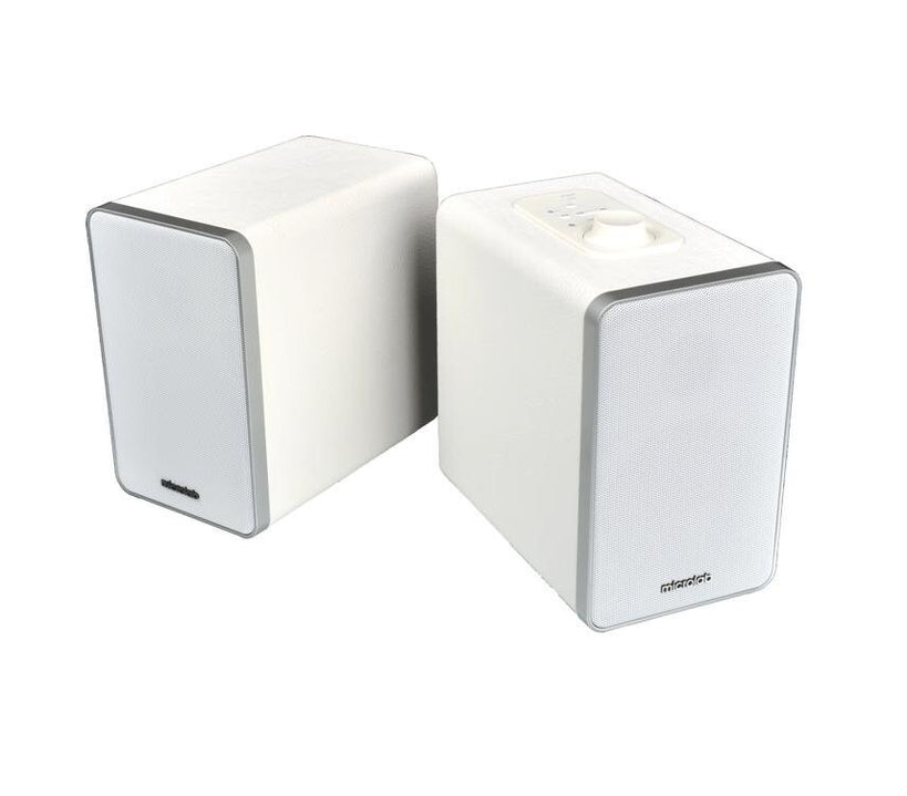 Microlab H21WHITE H21 Wireless Bluetooth Bookshelf Speaker System w/ Versatile