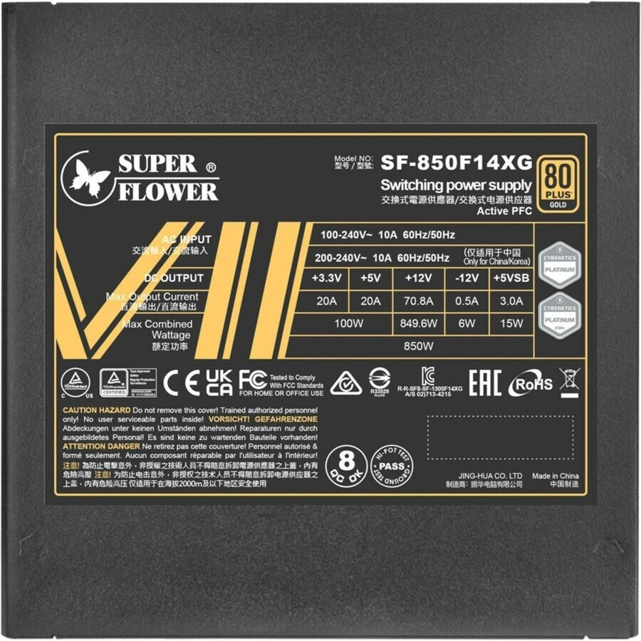Super Flower SF-850F14XG LEADEX VII XG 850W Power Supply Internal 120 V AC, 230V